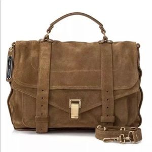 Proenza schouler PS1 large suede satchel handbag